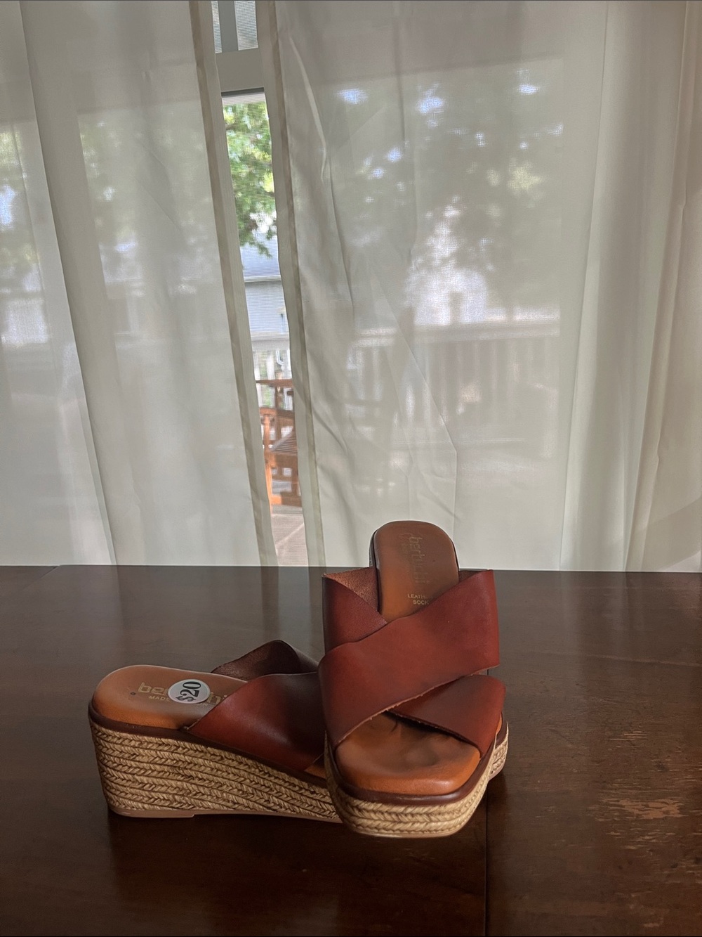 Crossband Espadrille Wedge Sandals - Brown